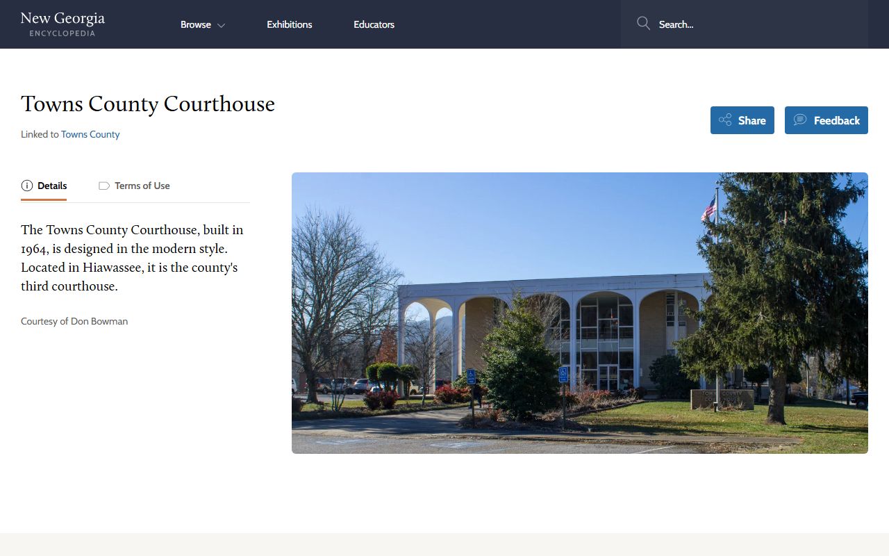 Towns County court records courthouse history source