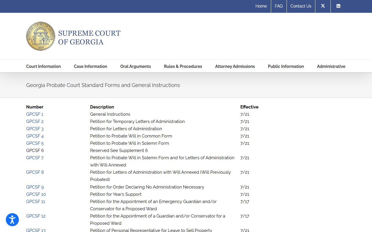 Towns County probate records Georgia probate standard forms