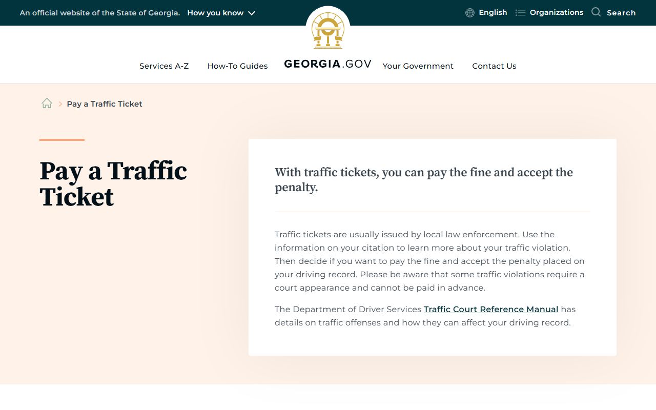 Towns County traffic court records Georgia traffic ticket payment overview